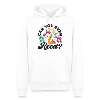 Saxophone Pun Can You Even Reed? - Männer Premium Bio Hoodie - Weiß - Vorne - Nico (187cm)