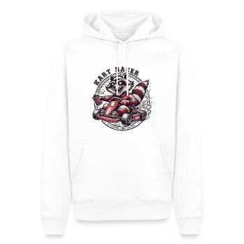 Kart Racer Waschbär Go-Kart Abenteuer - Männer Premium Bio Hoodie - Weiß - Vorne - Nico (187cm)