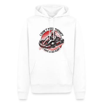 Go-Kart Therapie Vintage Retro Stil - Männer Premium Bio Hoodie - Weiß - Vorne - Nico (187cm)