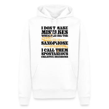 Saxophones I Don't Make Mistakes - Men’s Premium Organic Hoodie - white - Front - Nico (187cm)