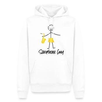 Saxophone Saxophone Guy - Männer Premium Bio Hoodie - Weiß - Vorne - Nico (187cm)