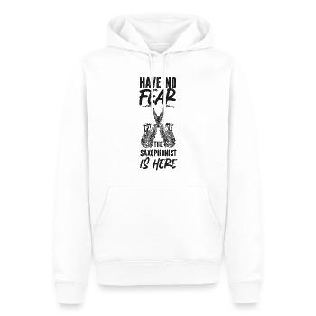Les saxophones n’ont pas peur de la - Sweat à capuche Premium bio Homme - blanc - Devant - Nico (187cm)