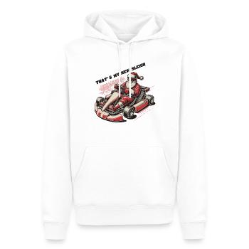 Traîneau au design rétro du Père Noël Go-Kart - Sweat à capuche Premium bio Homme - blanc - Devant - Nico (187cm)