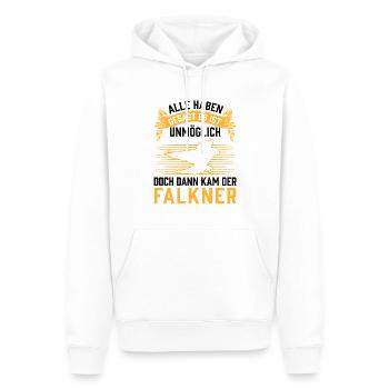 Dann kam der Falkner Beizjagd Falknerei - Männer Premium Bio Hoodie - Weiß - Vorne - Nico (187cm)