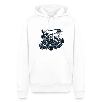 Le skeleton dans l’aventure d’une course de karting - Sweat à capuche Premium bio Homme - blanc - Devant - Nico (187cm)
