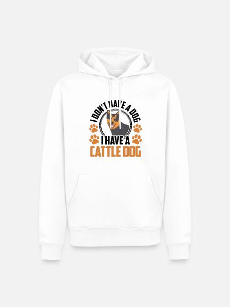 Ik heb een Australian Cattle Dog Cattle Dog - Mannen Premium Bio hoodie - wit