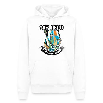 Say Hello To My Little Friend Great Dane - Men’s Premium Organic Hoodie - white - Front - Nico (187cm)