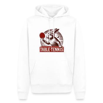 Lapin Tennis de Table Vintage Look Rétro - Sweat à capuche Premium bio Homme - blanc - Devant - Nico (187cm)
