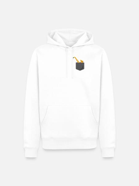 Saxophone Pocket - Männer Premium Bio Hoodie - Weiß