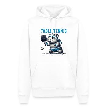 Hamster Retro Vintage Table Tennis Fan Design - Sweat à capuche Premium bio Homme - blanc - Devant - Nico (187cm)