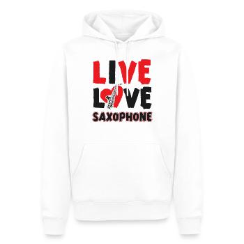 Saxophone Live Love Saxophone - Männer Premium Bio Hoodie - Weiß - Vorne - Nico (187cm)