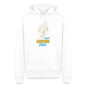 Saxophone Crazy Saxophone Dude - Männer Premium Bio Hoodie - Weiß - Vorne - Nico (187cm)