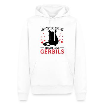 Les gerbilles n’aiment pas les gerbilles rongeurs - Sweat à capuche Premium bio Homme - blanc - Devant - Nico (187cm)