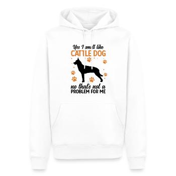 Je sens comme Australian Cattle Dog Cattle Dog - Sweat à capuche Premium bio Homme - blanc - Devant - Nico (187cm)