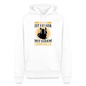 Alles besser mit Chinchilla Nagetier Wollmaus - Männer Premium Bio Hoodie - Weiß - Vorne - Nico (187cm)