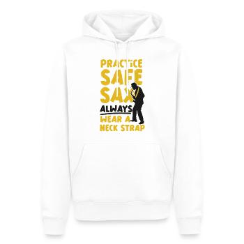 Saxophone Pun Practice Safe Sax - Männer Premium Bio Hoodie - Weiß - Vorne - Nico (187cm)