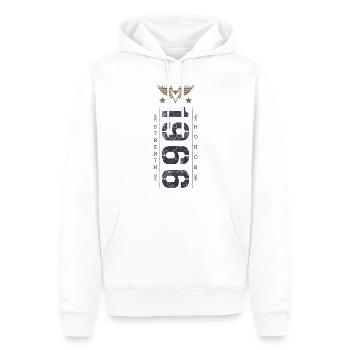 Edition Limitée 1966 Anniversaire Force et Honneur - Sweat à capuche Premium bio Homme - blanc - Devant - Nico (187cm)