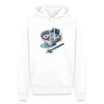 Ramen Noodles Retro Ukiyo-E Streetwear Anime Japan - Men’s Premium Organic Hoodie - white - Front - Nico (187cm)