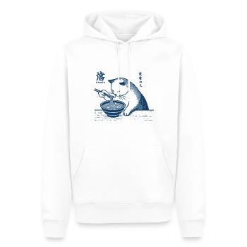 Chats et Nouilles Ramen Kawaii Rétro Japon - Sweat à capuche Premium bio Homme - blanc - Devant - Nico (187cm)