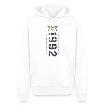 Edition Limitée 1992 Anniversaire Force et Honneur - Sweat à capuche Premium bio Homme - blanc - Devant - Nico (187cm)