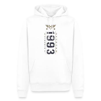 Edition Limitée 1993 Anniversaire Force et Honneur - Sweat à capuche Premium bio Homme - blanc - Devant - Nico (187cm)