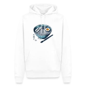 Ramen Noodles Ukiyo-E Japan Retro Streetwear - Men’s Premium Organic Hoodie - white - Front - Nico (187cm)