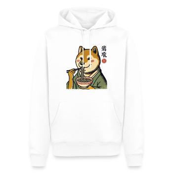 Shiba Hund Ramen Nudeln Lustige Hunde Ukiyo-E - Männer Premium Bio Hoodie - Weiß - Vorne - Nico (187cm)