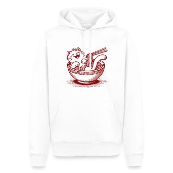 Ramen Nudeln Kawaii Katze Japanische Nudeln - Männer Premium Bio Hoodie - Weiß - Vorne - Nico (187cm)