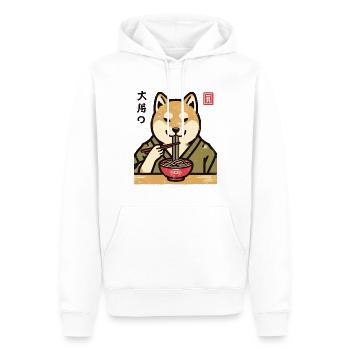 Ramen Noodles Streetwear Japonais Ukiyo-E - Sweat à capuche Premium bio Homme - blanc - Devant - Nico (187cm)