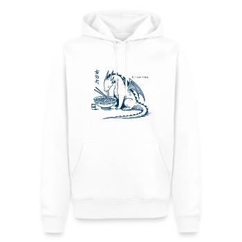 Ramen Dragon Funny Ukiyo-e Japanese Kawaii - Men’s Premium Organic Hoodie - white - Front - Nico (187cm)