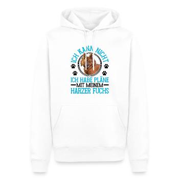 Harzer Fuchs Pläne mit Altdeutscher Hütehund - Männer Premium Bio Hoodie - Weiß - Vorne - Nico (187cm)