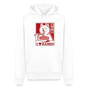 Amour des nouilles japonaises streetwear kawaii ramen - Sweat à capuche Premium bio Homme - blanc - Devant - Nico (187cm)