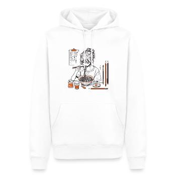 Ramen and Drawing Japanese Streetwear Aesthetics - Men’s Premium Organic Hoodie - white - Front - Nico (187cm)