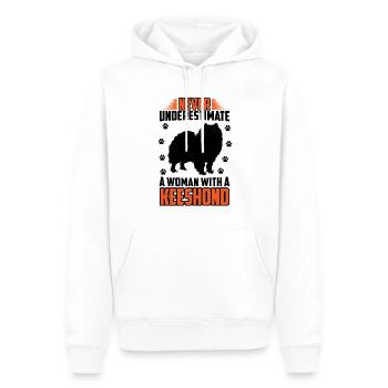 Wolfspitz femme avec un keeshond - Sweat à capuche Premium bio Homme - blanc - Devant - Nico (187cm)