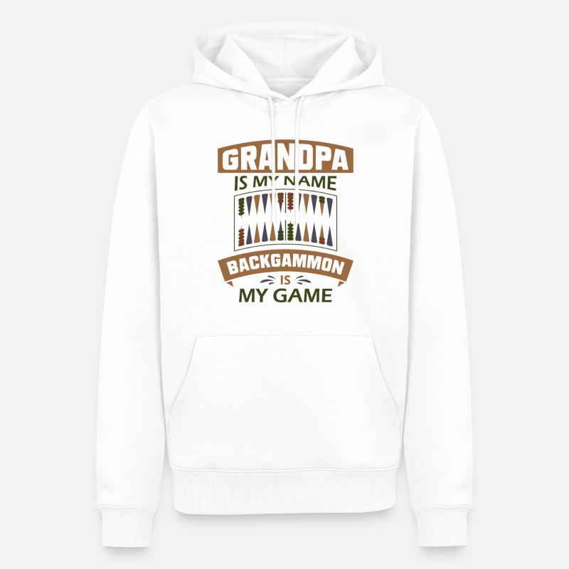 Backgammon Spiel - Männer Premium Bio Hoodie - Weiß