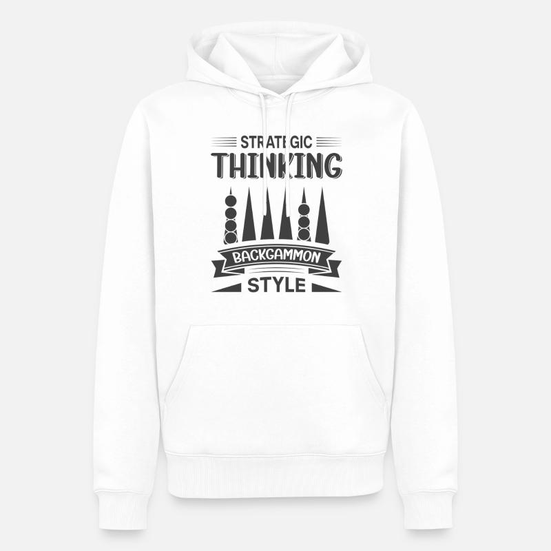 Backgammon Spiel - Männer Premium Bio Hoodie - Weiß