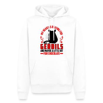 Mon cœur bat pour la gerbille rongeur Gerbille - Sweat à capuche Premium bio Homme - blanc - Devant - Nico (187cm)