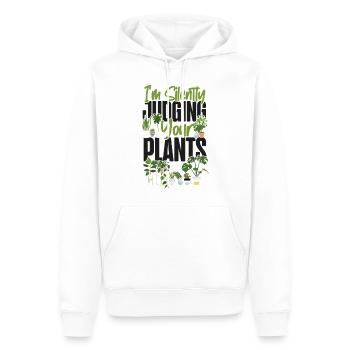 Amateur de plantes Jardinage Je suis silencieux - Sweat à capuche Premium bio Homme - blanc - Devant - Nico (187cm)