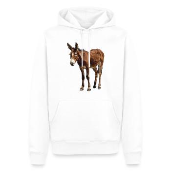 Âne Esel - Sweat à capuche Premium bio Homme - blanc - Devant - Nico (187cm)