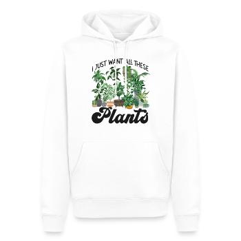 Plant Lover Gardening I Just Want - Männer Premium Bio Hoodie - Weiß - Vorne - Nico (187cm)