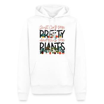 Amateur de plantes jardinière Fille juste - Sweat à capuche Premium bio Homme - blanc - Devant - Nico (187cm)