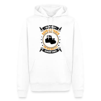 Ich bin dieser Asphaltbauer Straßenbau - Männer Premium Bio Hoodie - Weiß - Vorne - Nico (187cm)