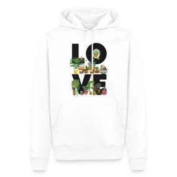Amoureux des plantes Jardinage Amour - Sweat à capuche Premium bio Homme - blanc - Devant - Nico (187cm)