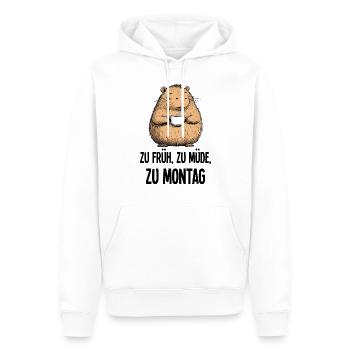 Capybara Morning Grouch Cadeau d’amoureux du café - Sweat à capuche Premium bio Homme - blanc - Devant - Nico (187cm)