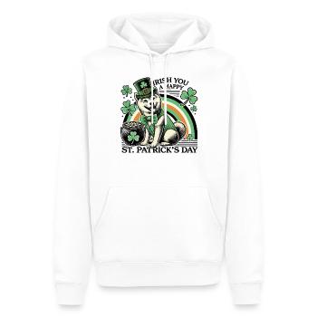Joyeux chien de la Saint-Patrick - Sweat à capuche Premium bio Homme - blanc - Devant - Nico (187cm)