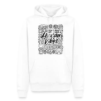 Pas besoin de WiFi - Africa Vibes uniquement - Sweat à capuche Premium bio Homme - blanc - Devant - Nico (187cm)