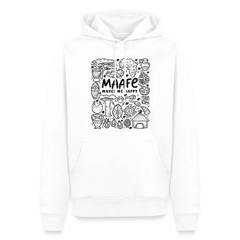 Maafe Makes Me Happy – African Delight - Men’s Premium Organic Hoodie - white - Front - Nico (187cm)