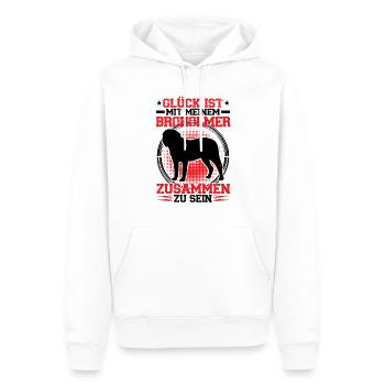 Avec mon Broholmer, son Broholmer - Sweat à capuche Premium bio Homme - blanc - Devant - Nico (187cm)