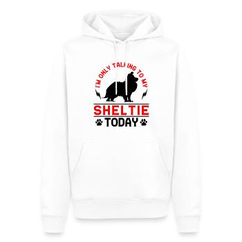 Chien de berger Shetland Discours britannique uniquement avec Sheltie - Sweat à capuche Premium bio Homme - blanc - Devant - Nico (187cm)