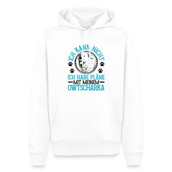 Plans d’Ovcharka avec Ovcharka du Caucase - Sweat à capuche Premium bio Homme - blanc - Devant - Nico (187cm)